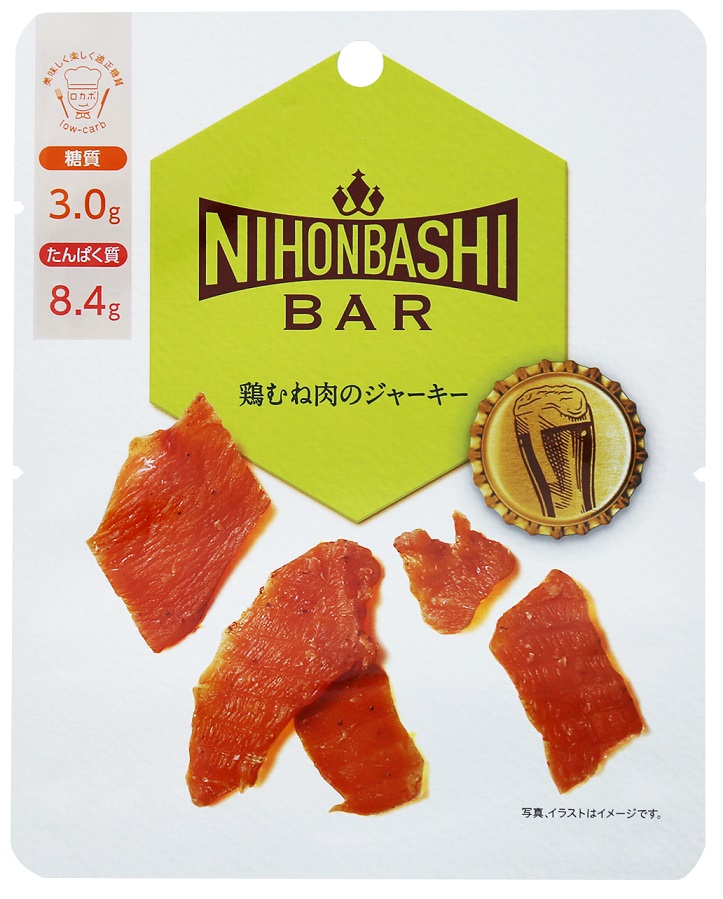 Nihonbashi Bar
닭 무네 고기 쟈키
２０ｇ
참고 소매가격 280엔(세금 별도)
소미키　　　　150일 9월 신상품 소개
　　~니혼바시 과보~