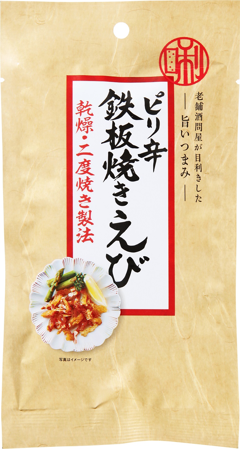 노포 술 도매상이 눈에 띄는 맛있는 철판구이에비
２２ｇ
400엔(세금 별도)
상미기간 180일 「니혼바시 과방 노포 술 도매상이 눈부신 맛」신상품 4종을 발매
　　~고쿠분 그룹 본사·ROJI 니혼바시~