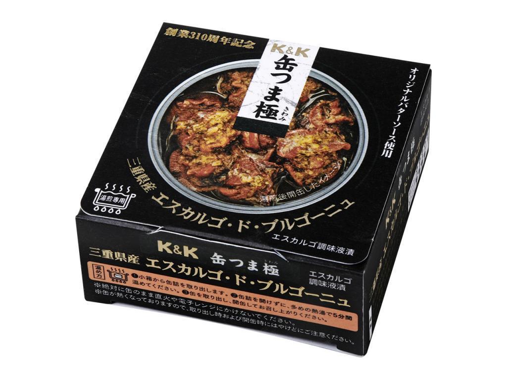 K&K캔마쿠 미에현산 에스카르고 드 부르고뉴 75g(F3호캔)
5,000엔(세금 별도)
유통기간 36개월 「K&K캔마쿠 미에현산 에스카르고 드 부르고뉴」를 발매
　　~고쿠분 그룹 본사·ROJI 니혼바시~