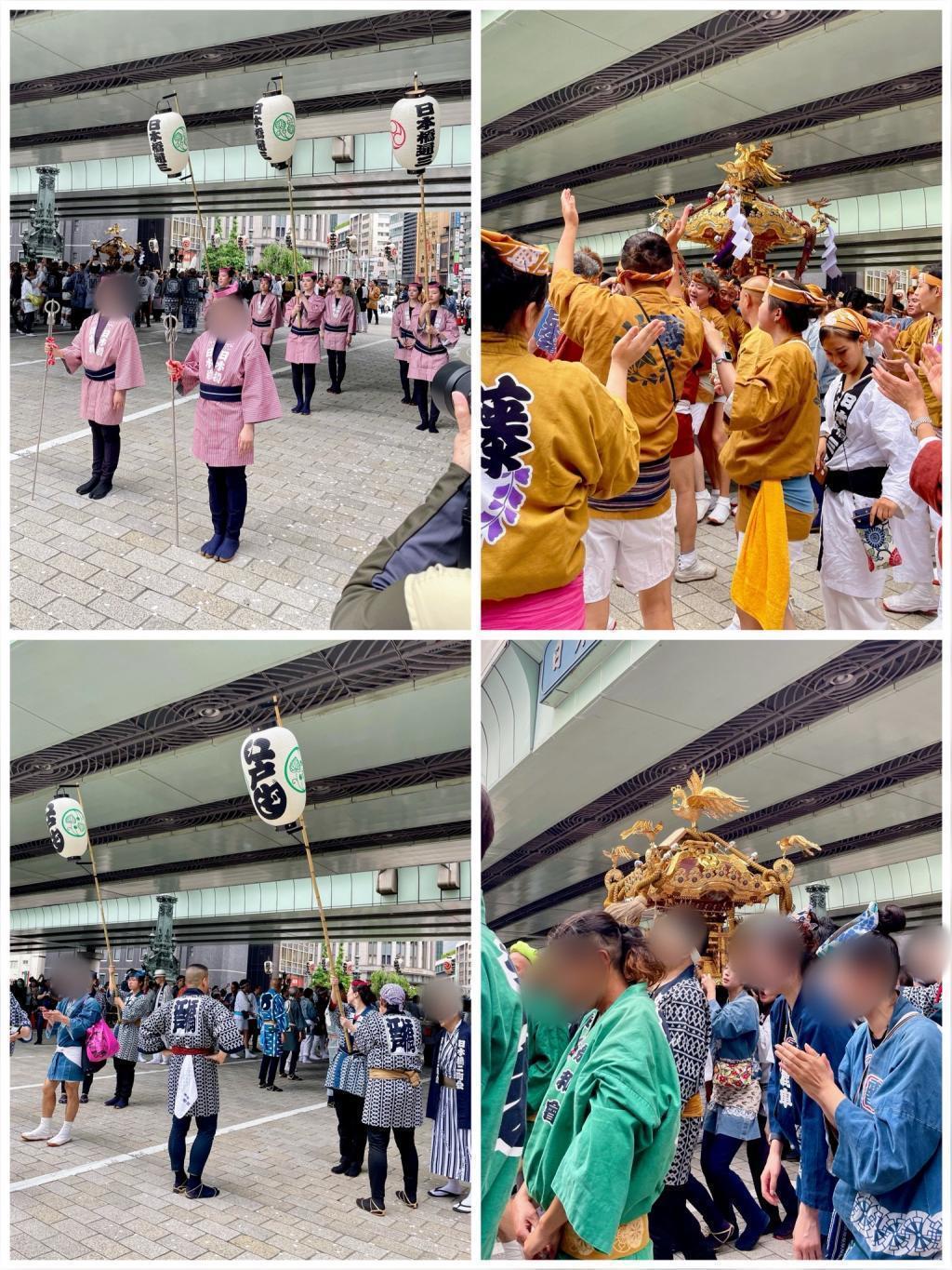 니혼바시 산쵸메니시, 에도바시 주오도리를 가마가 걷는다(산노 축제) 시모마치 연합 와타오