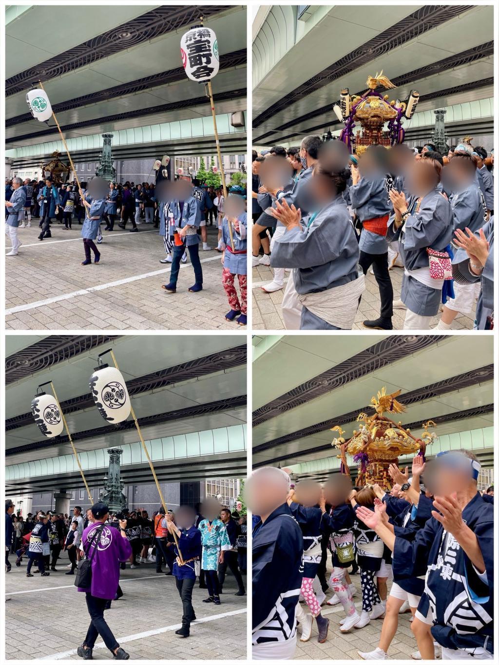 다카라마치, 교바시 니쵸메 히가시츄오도리를 가마가 걷는다(산노 축제) 시모마치 연합 와타오