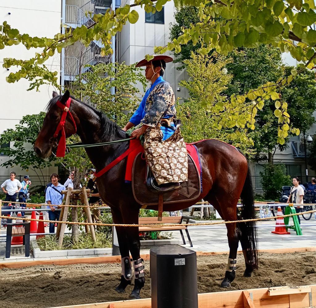 에도시대 유주마의 장속 OH!에도 도쿄 축제 「츄오구에서 유주마를 볼 수 있다니!」행운의 첫 체험이었습니다!호리루아도코엔오